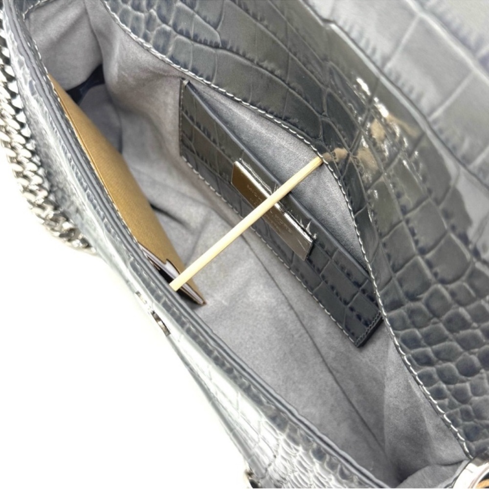 Michael Kors Collection Manhatta Medium Crocodile Embossed Patent Leather Bag - Picture 10 of 12